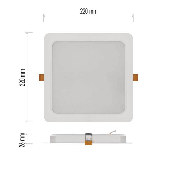 Emos LED Einbaustrahler Rubic 24W neutralweiss 4000K Weiß 22x22cm ZD2452