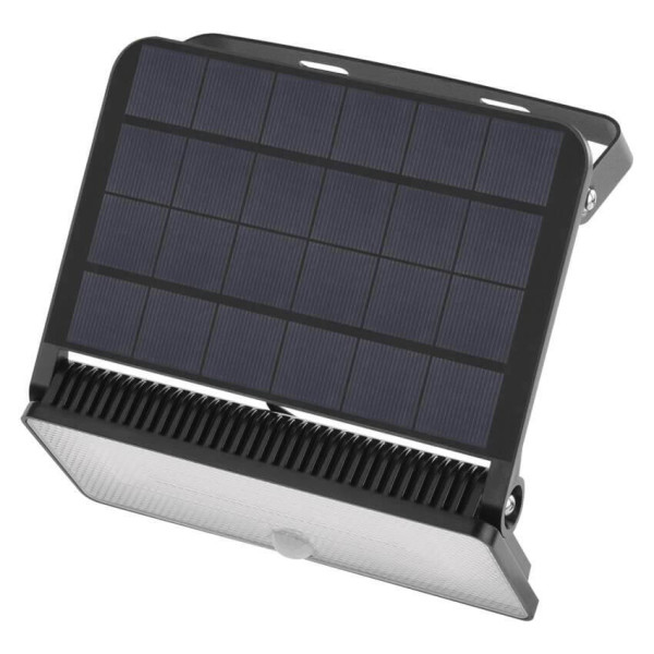 Emos LED Solar-Fluter Solo 1600lm neutralweiss 4000K Bewegungsmelder Akku IP54 Schwarz 19x18cm ZG122S
