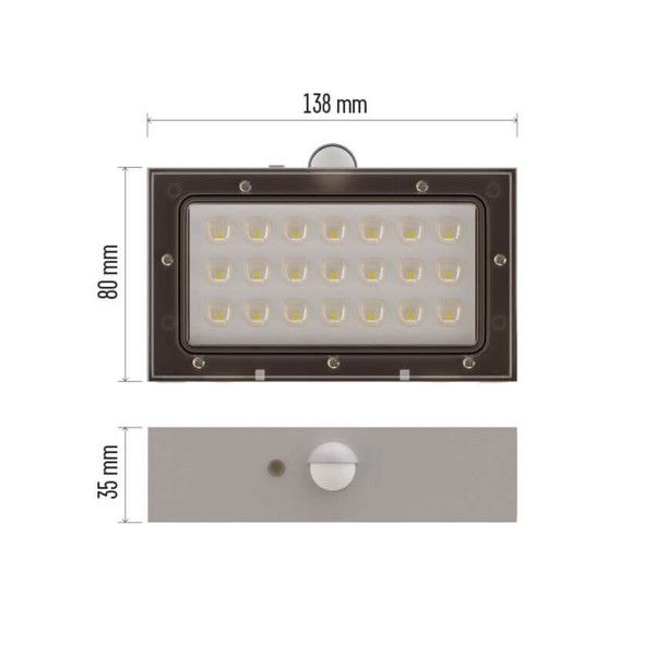 Emos LED Solar-Fluter Brixo 350lm neutralweiss 4000K Bewegungsmelder Akku IP65 Weiß ZG161S