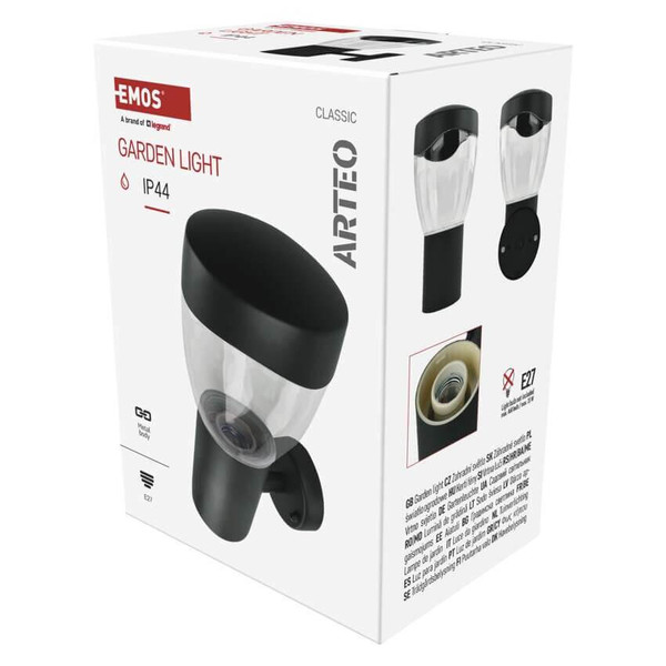 Emos LED Gartenstrahler Arteo IP44 Anthrazit Edelstahl 16x12cm ZGA010P