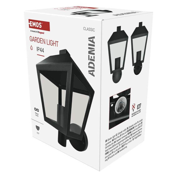 Emos LED Gartenstrahler Adenia IP44 Schwarz Aluminium 20x15cm ZGB010P