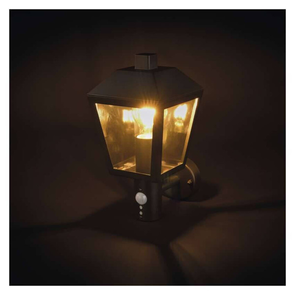 Emos LED Gartenstrahler Adenia Bewegungsmelder IP44 Schwarz Aluminium 20x15cm ZGB040P