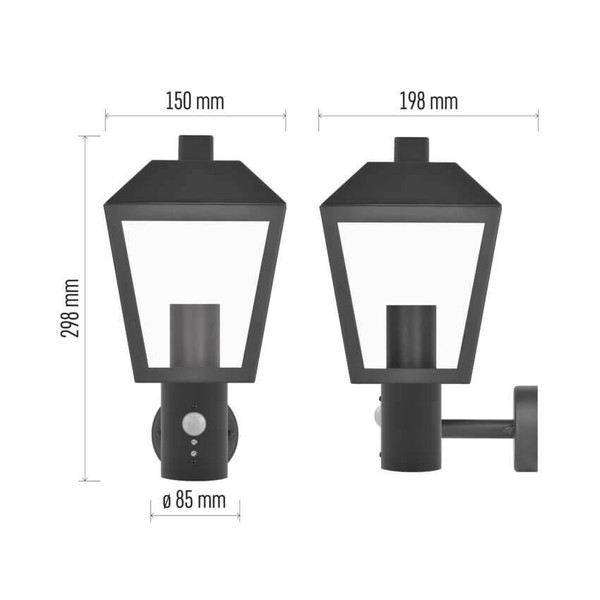 Emos LED Gartenstrahler Adenia Bewegungsmelder IP44 Schwarz Aluminium 20x15cm ZGB040P
