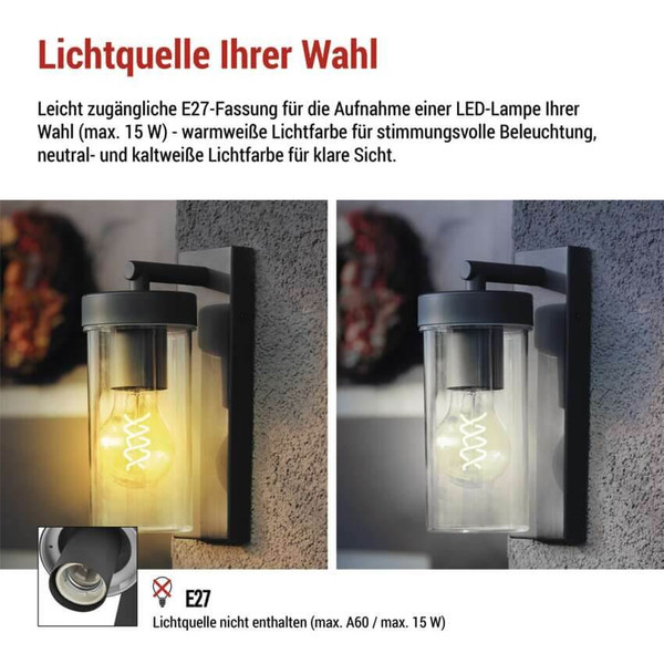 Emos LED Gartenstrahler Zala IP44 Anthrazit Edelstahl ZGC010P