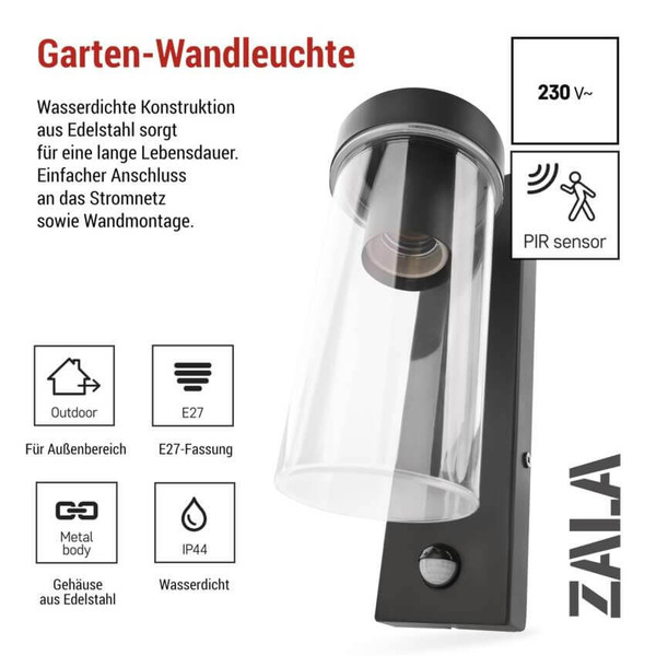 Emos LED Gartenstrahler Zala Bewegungsmelder IP44 Anthrazit Edelstahl ZGC040P