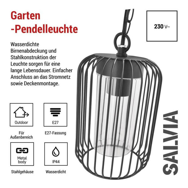 Emos LED Gartenstrahler Salvia IP44 Schwarz Stahl 16x16cm ZGD070P