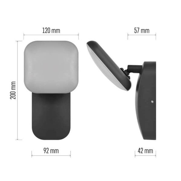 Emos LED Gartenstrahler Nika 12,5W warmweiss 3000K IP44 Anthrazit Aluminium 12x12cm ZGE014L