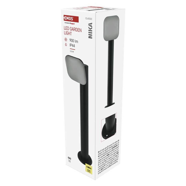 Emos LED Wegeleuchte Nika 12,5W warmweiss 3000K IP44 Anthrazit Aluminium 12x12cm ZGE0A4L