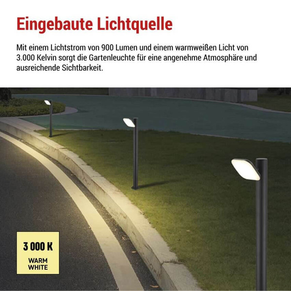 Emos LED Wegeleuchte Nika 12,5W warmweiss 3000K IP44 Anthrazit Aluminium 12x12cm ZGE0C4L