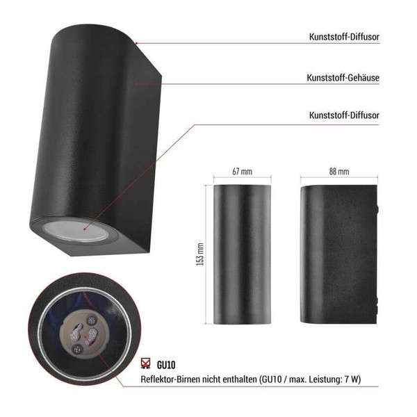 Emos LED Gartenstrahler Oculus IP44 Schwarz ZGF020P