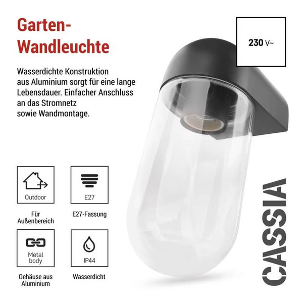 Emos LED Gartenstrahler Cassia IP44 Anthrazit Aluminium ZGG010P