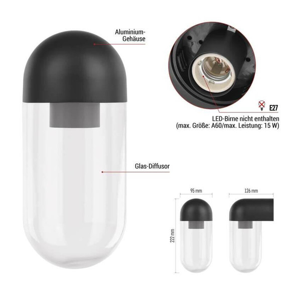 Emos LED Gartenstrahler Cassia IP44 Anthrazit Aluminium ZGG010P