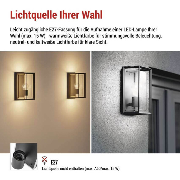 Emos LED Gartenstrahler Malva IP44 Schwarz Aluminium 13x12cm ZGH010P