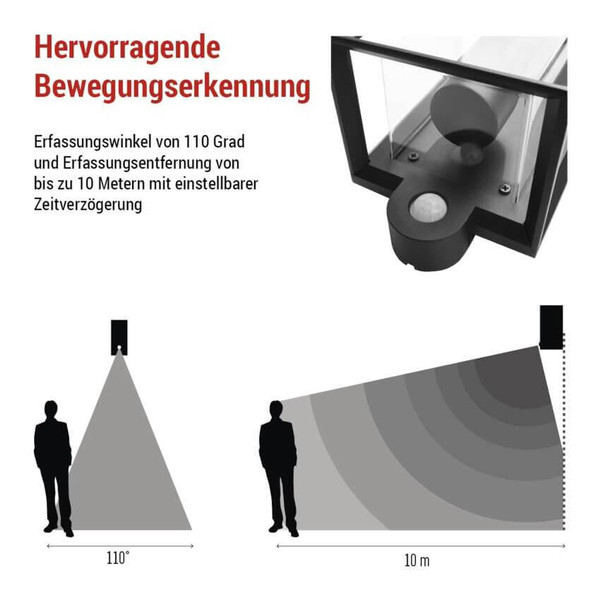 Emos LED Gartenstrahler Malva Bewegungsmelder IP44 Schwarz Aluminium 13x12,5cm ZGH040P
