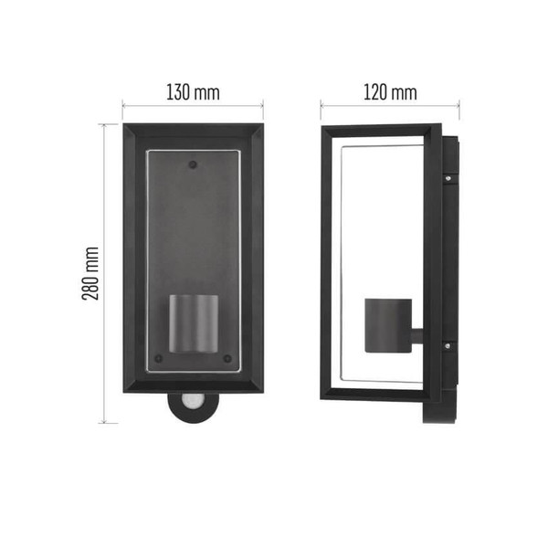 Emos LED Gartenstrahler Malva Bewegungsmelder IP44 Schwarz Aluminium 13x12,5cm ZGH040P
