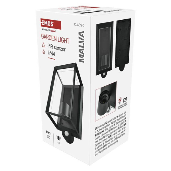 Emos LED Gartenstrahler Malva Bewegungsmelder IP44 Schwarz Aluminium 13x12,5cm ZGH040P