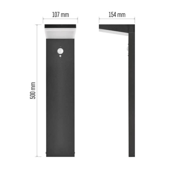 Emos LED Solar-Wegeleuchte Verea 4,4W warmweiss 3000K Bewegungsmelder Akku IP44 Schwarz Aluminium 15x11cm ZGK0B4S