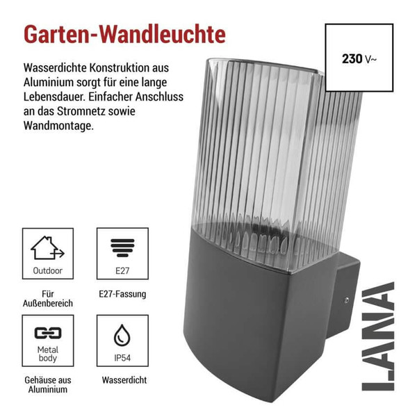 Emos LED Gartenstrahler Lana IP54 Anthrazit Aluminium 12x11cm ZGL010P