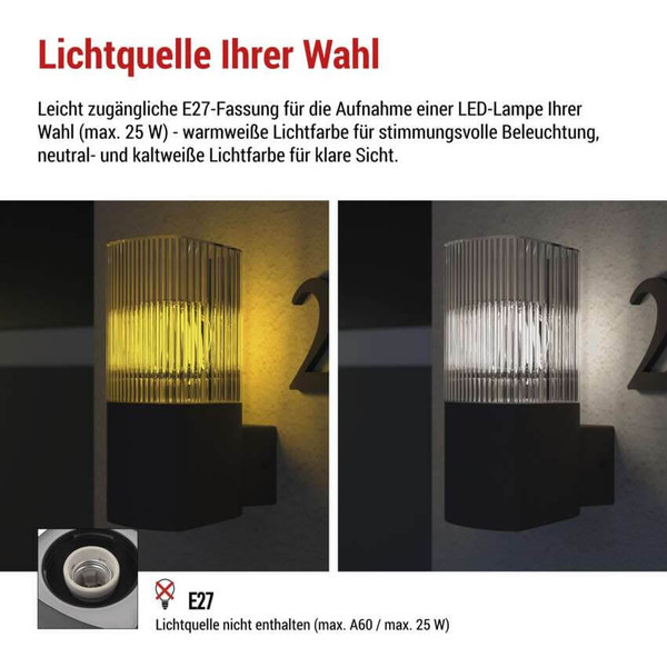 Emos LED Gartenstrahler Lana IP54 Anthrazit Aluminium 12x11cm ZGL010P