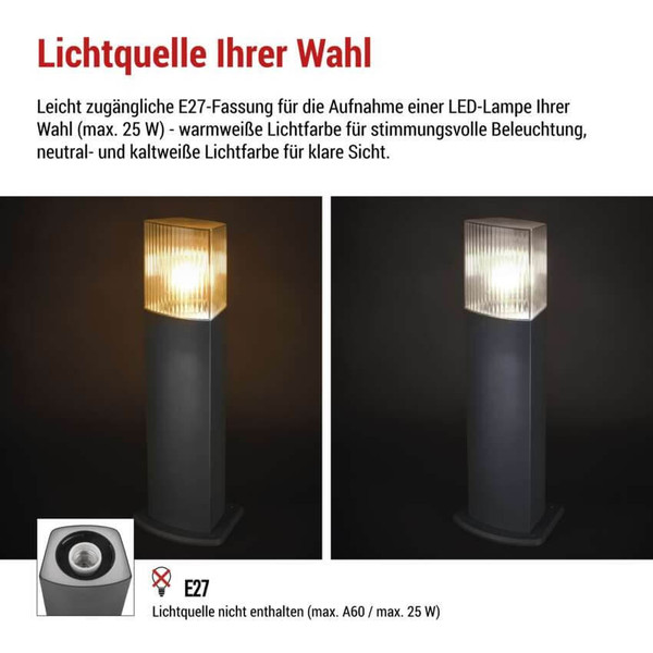 Emos LED Wegeleuchte Lana IP54 Anthrazit Aluminium 15x13cm ZGL0A0P