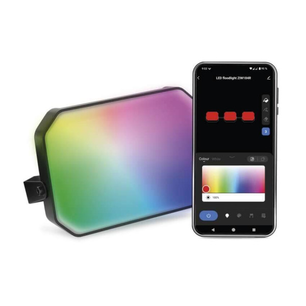Emos LED Außenstrahler Set GoSmart Erweiterungsset RGBIC 4W CCT warm-/tageslichtweiss 3000K/6500K dimmbar WiFi IP65 Schwarz ZIW181R