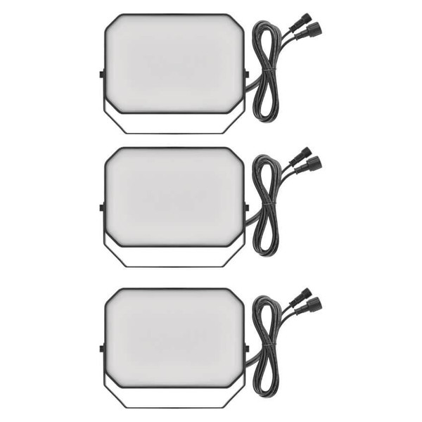 Emos LED Außenstrahler Set GoSmart Starter-Set RGBIC 3-teilig 14W CCT warm-/tageslichtweiss 3000K/6500K dimmbar WiFi IP65 Schwarz ZIW184R