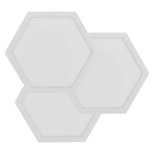 Emos LED Leuchtenset GoSmart Hexagon Erweiterungsset RGBIC 3-teilig 1,8W dimmbar WiFi Weiß ZIW223R