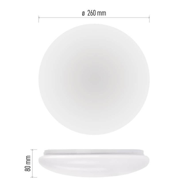 Emos LED Deckenleuchte Fioni 12W neutralweiss 4000K IP44 Weiß Stahl Ø25,5cm ZM1120