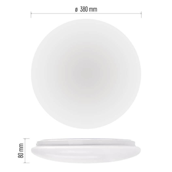 Emos LED Deckenleuchte Fioni 24W neutralweiss 4000K IP44 Weiß Stahl Ø39cm ZM1122