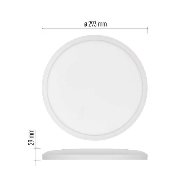 Emos LED Anbauleuchte, Deckenleuchte Flori 18W neutralweiss 4000K Weiß Ø29cm ZM1400