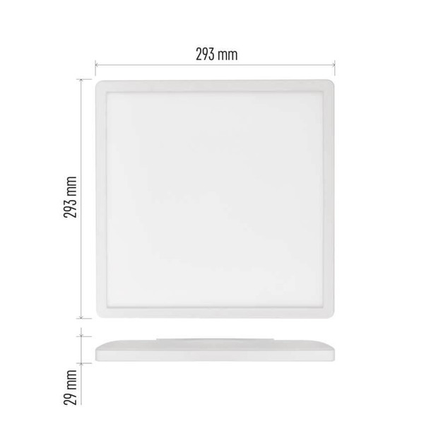 Emos LED Anbauleuchte, Deckenleuchte Flori 18W neutralweiss 4000K Weiß 29x29cm ZM1402