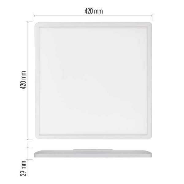 Emos LED Anbauleuchte, Deckenleuchte Flori 22W neutralweiss 4000K Weiß 42x42cm ZM1403