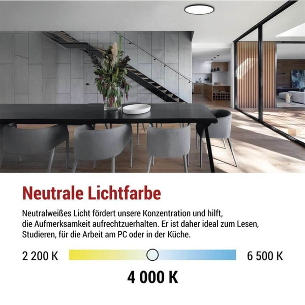 Emos LED Anbauleuchte, Deckenleuchte Flori 18W neutralweiss 4000K Schwarz Ø29cm ZM1404