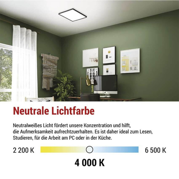 Emos LED Anbauleuchte, Deckenleuchte Flori 22W neutralweiss 4000K Schwarz 42x42cm ZM1407