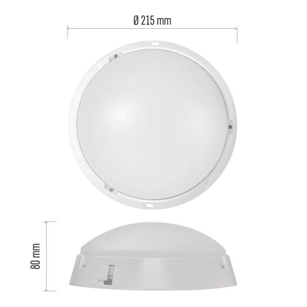 Emos LED Wandleuchte Zuri 14W neutralweiss 4000K IP54 Schwarz Weiß Ø21,5cm ZM3230