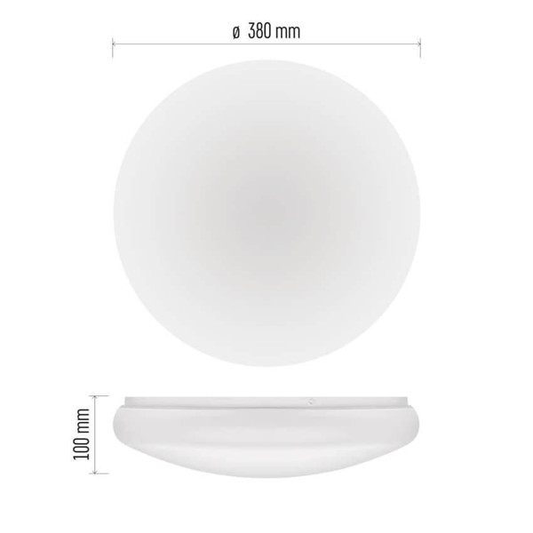 Emos LED Deckenleuchte Tivi 19W neutralweiss 4000K IP44 Weiß Stahl Ø38cm ZM3409