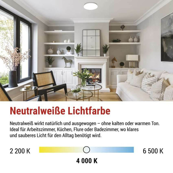 Emos LED Deckenleuchte Tivi 19W neutralweiss 4000K IP44 Weiß Stahl Ø38cm ZM3409