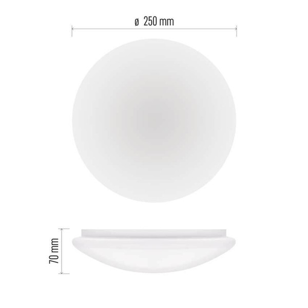 Emos LED Deckenleuchte Tivi 5,2W warmweiss 3000K IP44 Weiß Stahl Ø28cm ZM3415