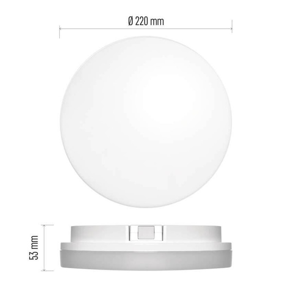 Emos LED Deckenleuchte Tori 15W warmweiss 3000K IP54 Weiß Ø22cm ZM4121