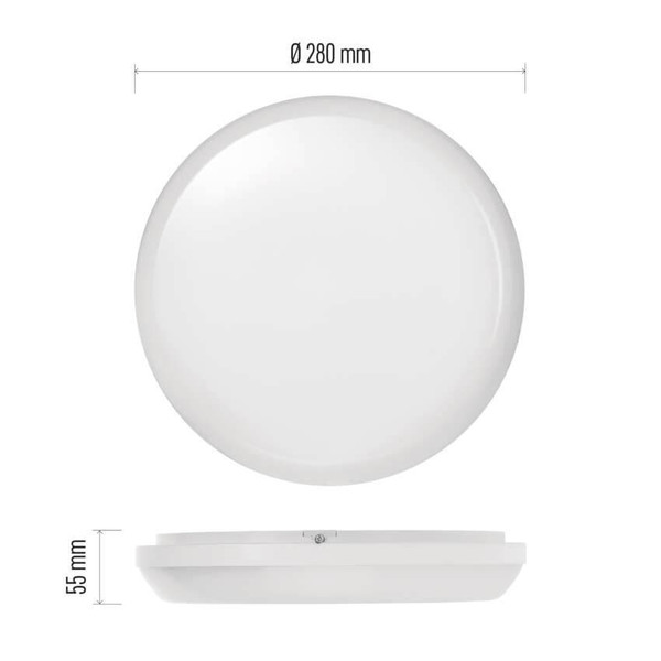 Emos LED Deckenleuchte Dori 18W neutralweiss 4000K IP54 Weiß 28x28cm ZM4311