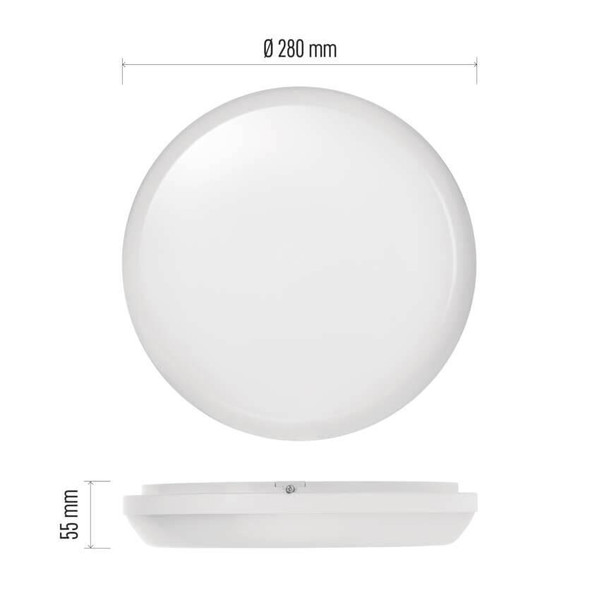 Emos LED Deckenleuchte Dori 24,5W neutralweiss 4000K IP54 Weiß Ø28cm ZM4312