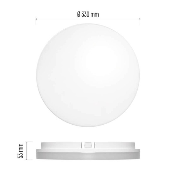 Emos LED Deckenleuchte Tori 24W neutralweiss 4000K IP54 Weiß Ø33cm ZM4322