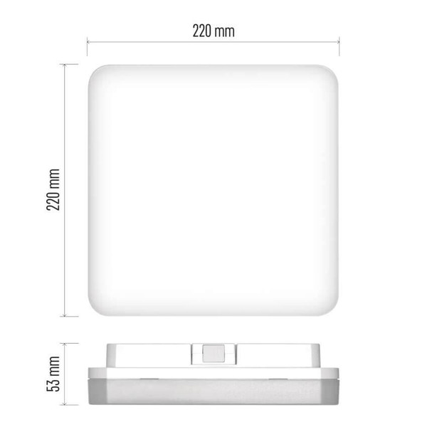 Emos LED Deckenleuchte Tori 15W neutralweiss 4000K IP54 Weiß 22x22cm ZM4323