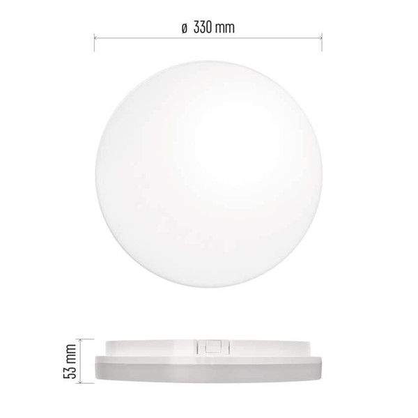 Emos LED Deckenleuchte Tori 24W neutralweiss 4000K Bewegungsmelder IP54 Weiß 33cm ZM4329