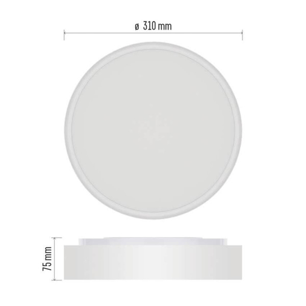 Emos LED Anbauleuchte, Deckenleuchte Rori 17W CCT warm-/neutralweiss 2700K/3500K/4000K Bewegungsmelder Weiß Stahl Ø31cm ZM4400
