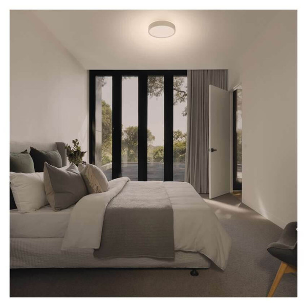 Emos LED Anbauleuchte, Deckenleuchte Rori 17W CCT warm-/neutralweiss 2700K/3500K/4000K Bewegungsmelder Weiß Stahl Ø31cm ZM4400
