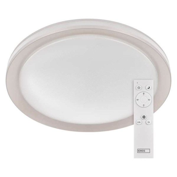 Emos LED Deckenleuchte Sabi 30W CCT warm-/tageslichtweiss 2700K/6500K dimmbar Fernbedienung Weiß Stahl 40cm ZM5111