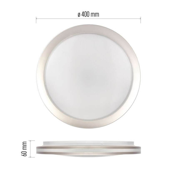 Emos LED Deckenleuchte Sabi 30W CCT warm-/tageslichtweiss 2700K/6500K dimmbar Fernbedienung Weiß Stahl 40cm ZM5111