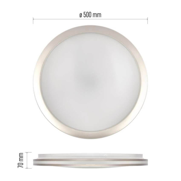 Emos LED Deckenleuchte Sabi 45W CCT warm-/tageslichtweiss 2700K/6500K dimmbar Fernbedienung Weiß Stahl 50cm ZM5112