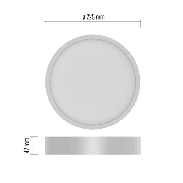 Emos LED Anbauleuchte, Deckenleuchte Nexxo 21W neutralweiss 4000K Weiß Stahl Ø22,5cm ZM5145
